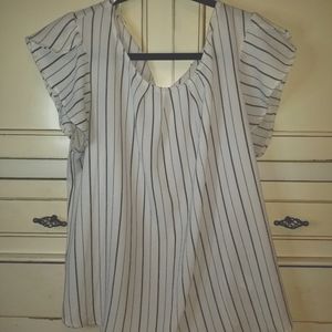 White blouse with black stripes